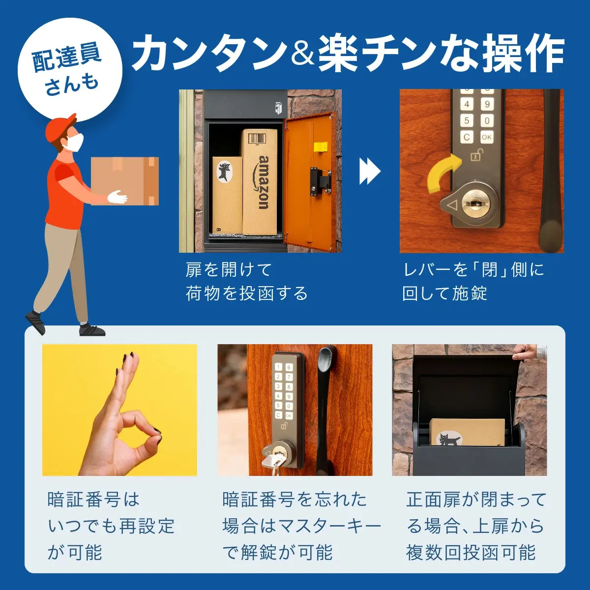 配達員さんもカンタンで楽チン操作