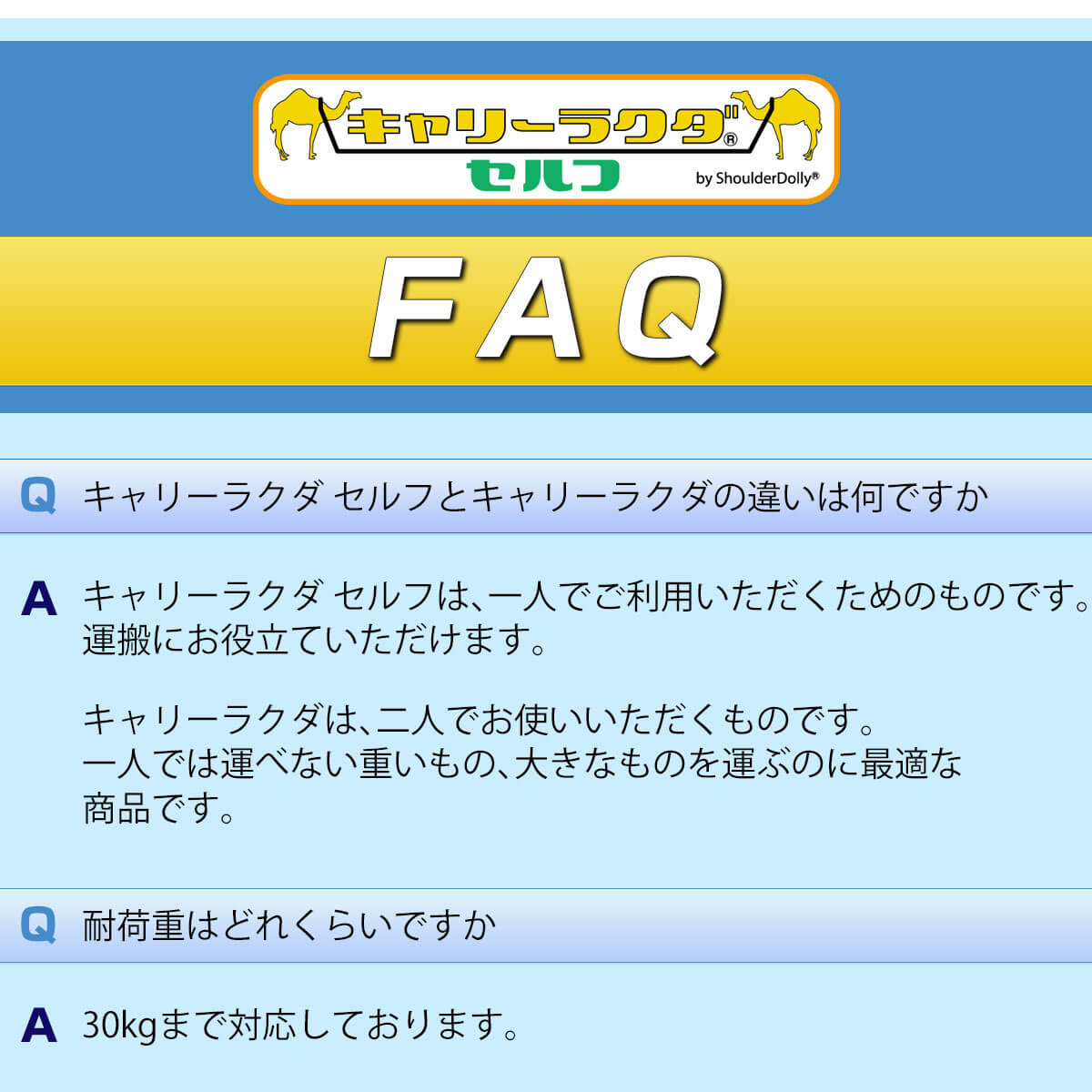 キャリーラクダ セルフに良くいただく質問1