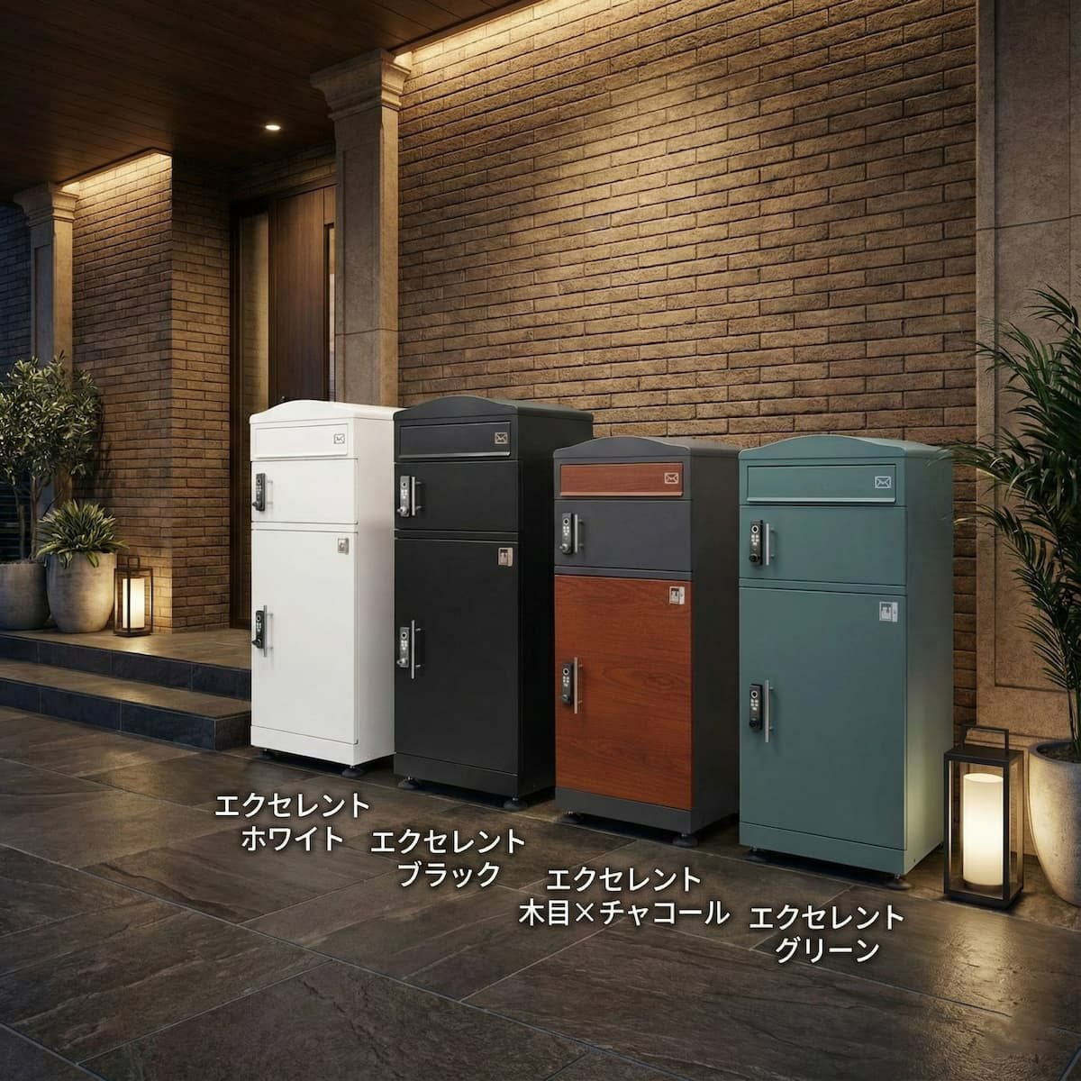 ポスト付き 大容量宅配ボックス ルスネコボックス Excellent｜120