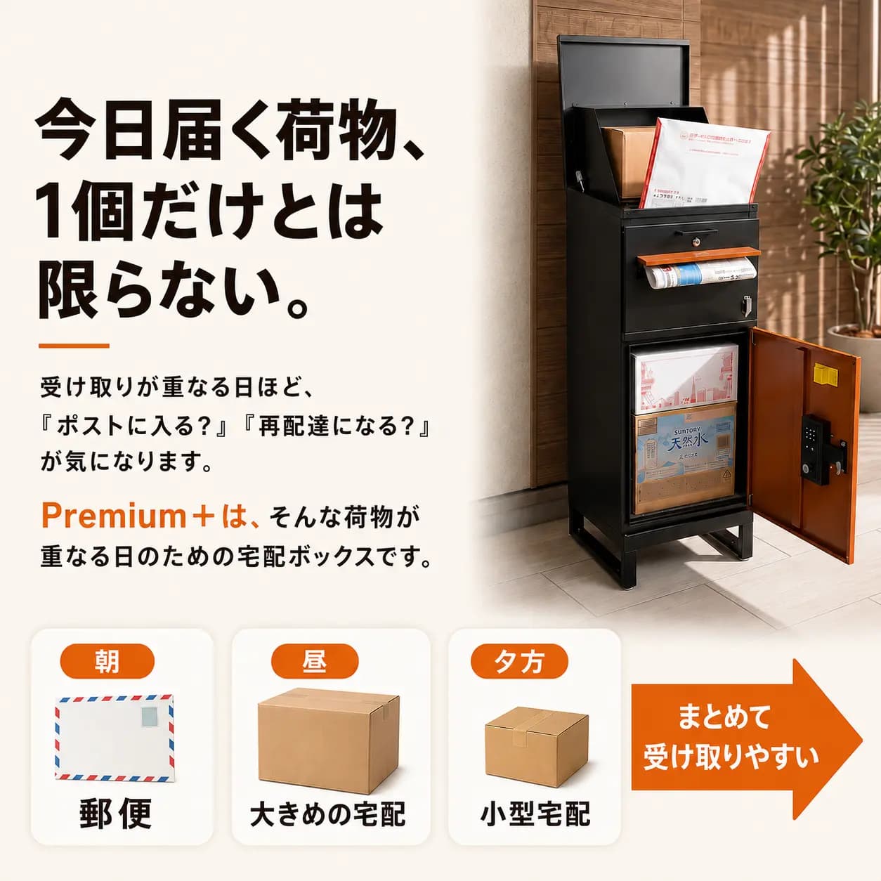 【稼働品】  K34243 箱付 保証書付 宅配ボックス ルスネコボックス Premium｜デジタルキー・木目ブラック
