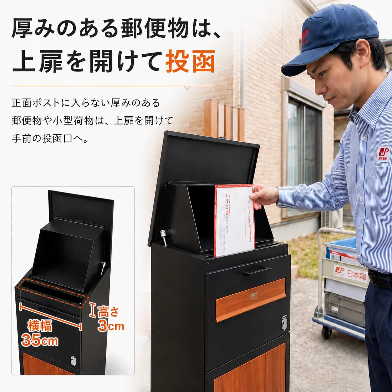 宅配ボックス ルスネコボックス Premium｜デジタルキー・木目ブラック